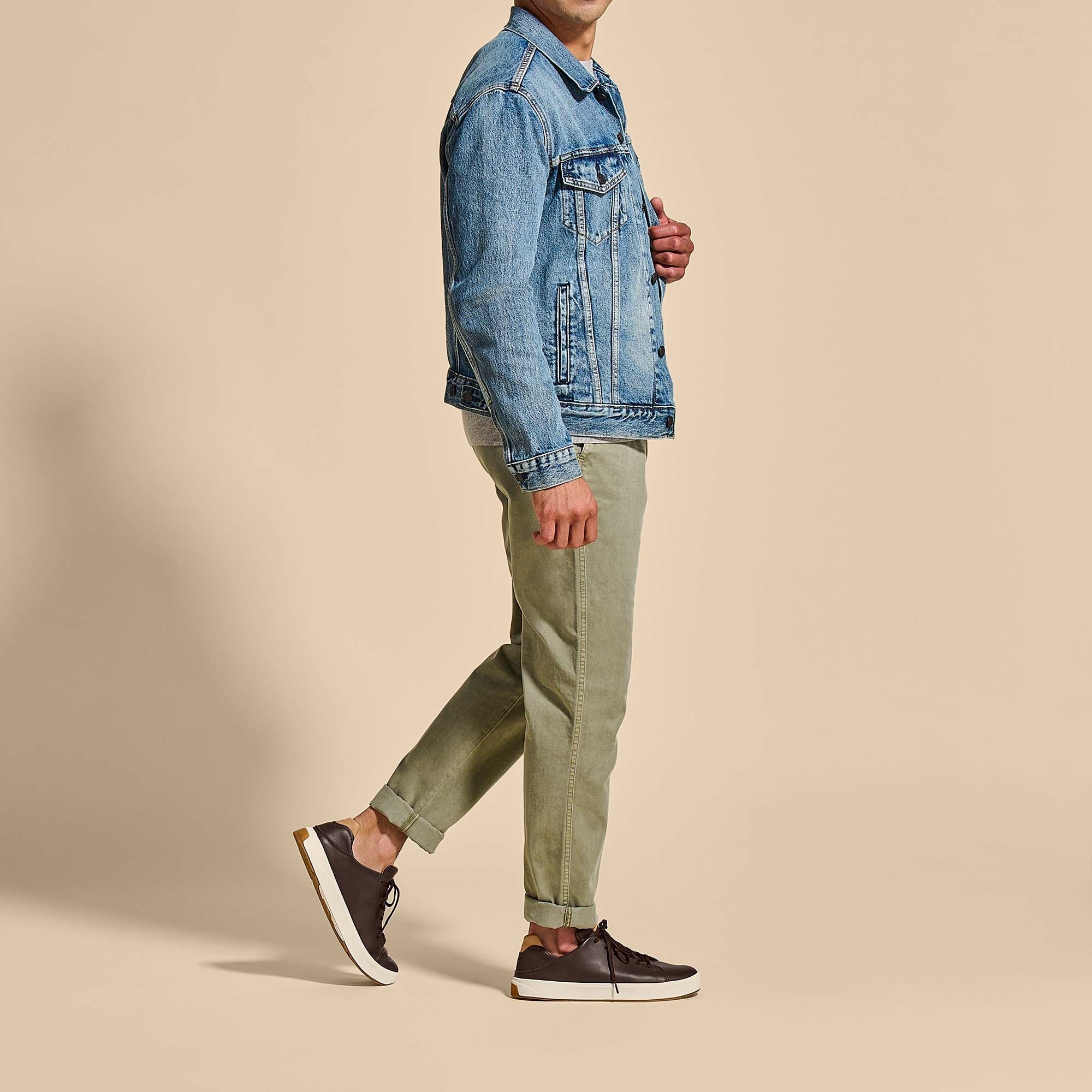 Lae'ahi Lī 'Ili Men's Leather Sneakers - Dark Java | OluKai