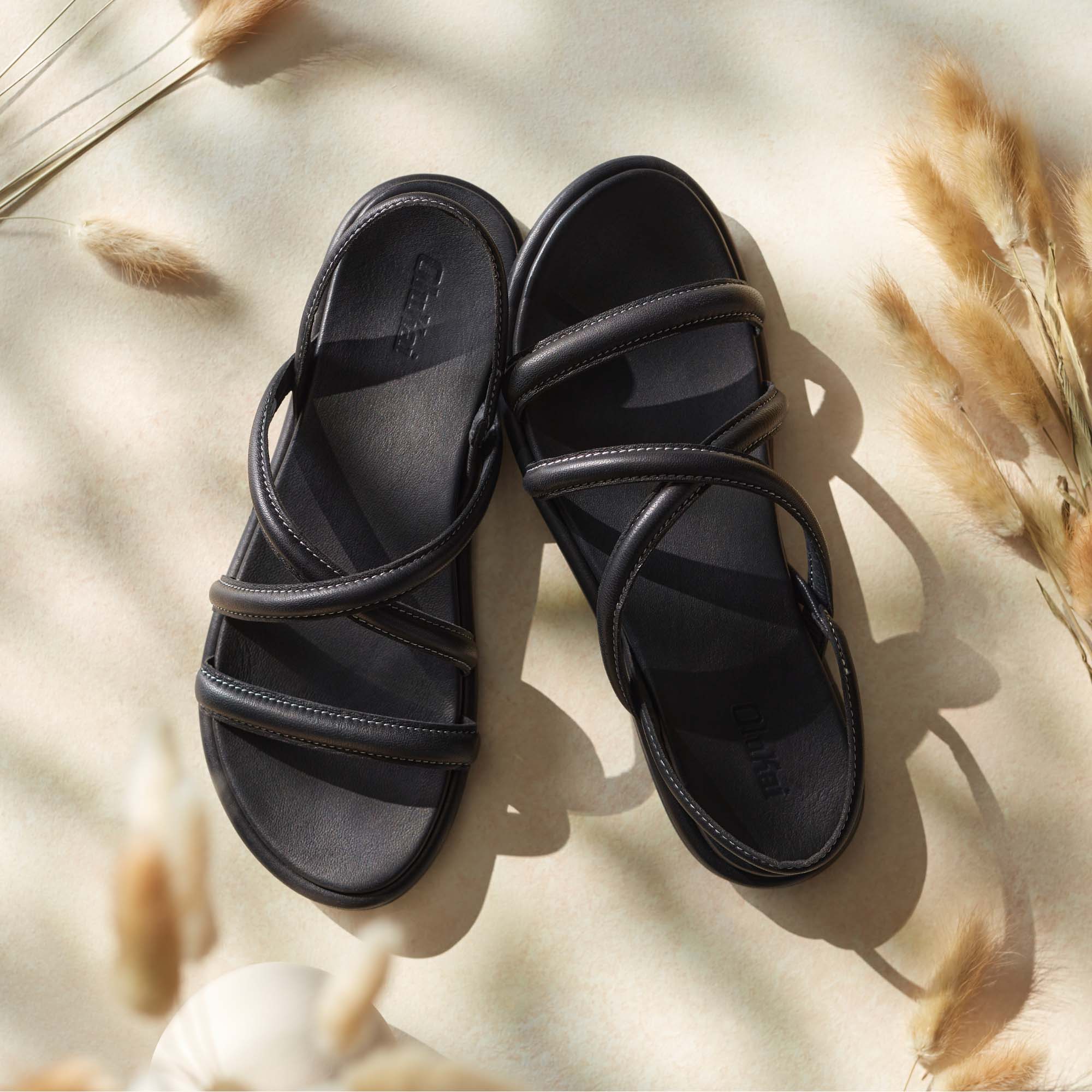 Olukai black sandals on sale