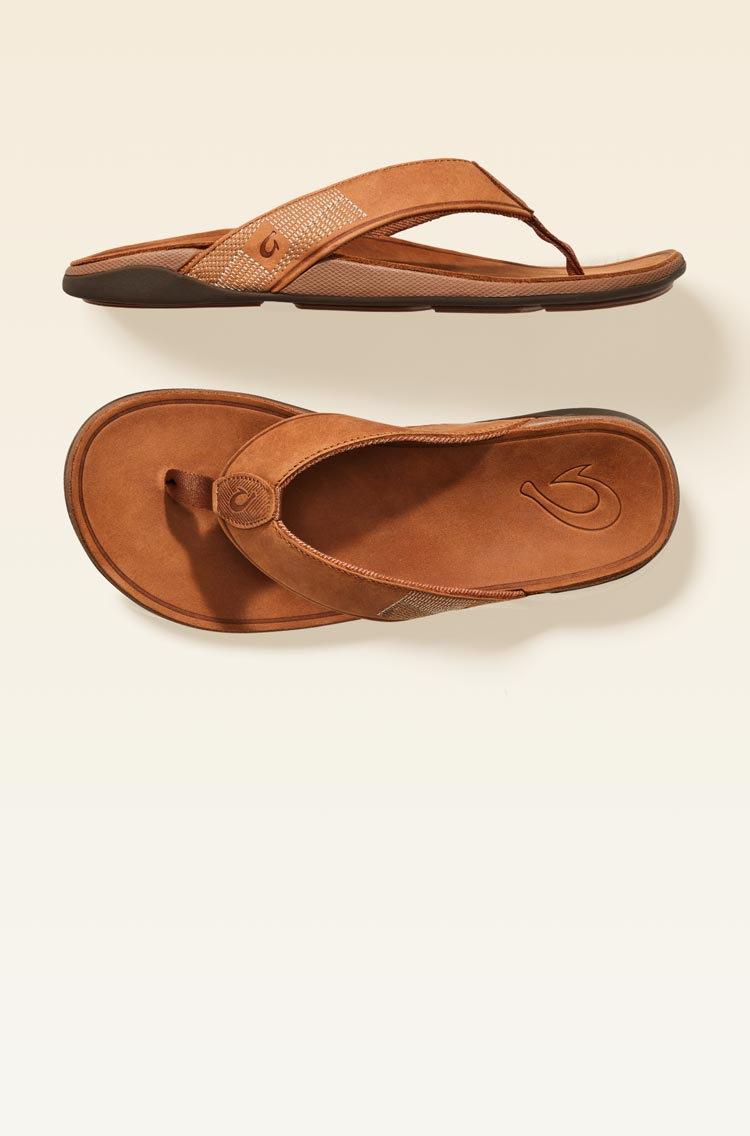 Olukai Tuahine Toffee/Toffee Men's Flip online Flop 'WATERPROOF' Suede-US 11nwt! $100.