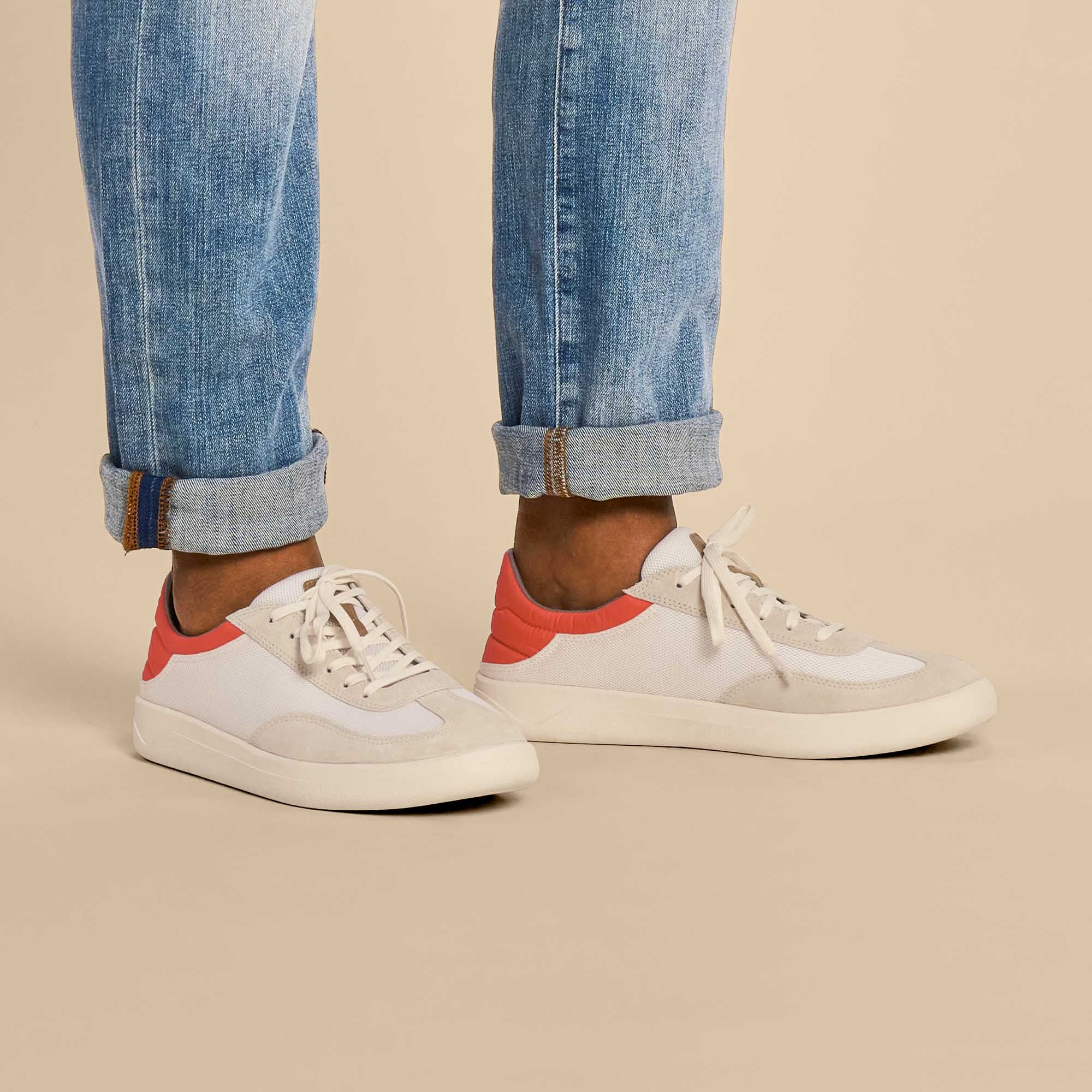 Men's white and orange shoes shop