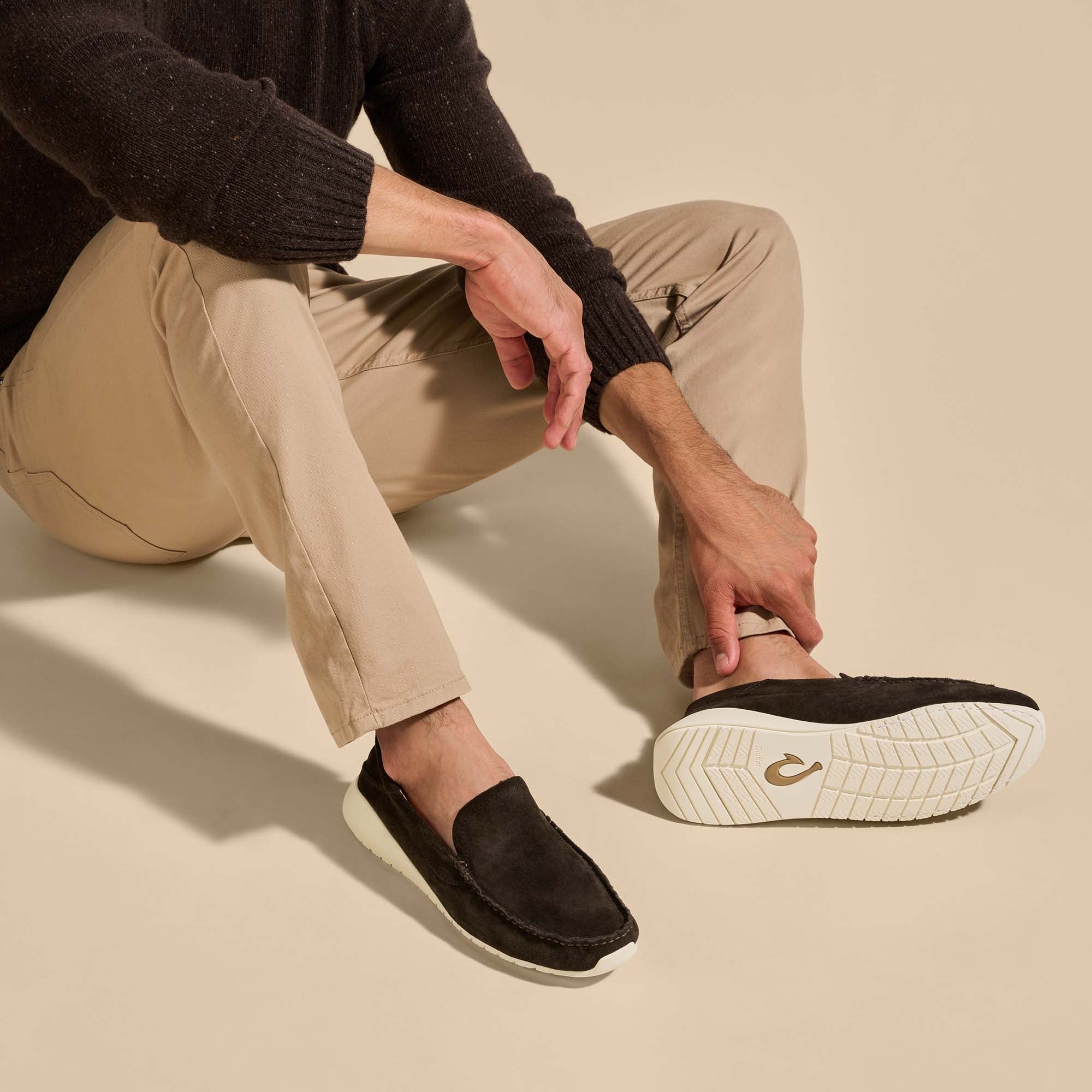 Ka a Loafer Men s Italian Suede Shoes Dark Wood OluKai OluKai UK