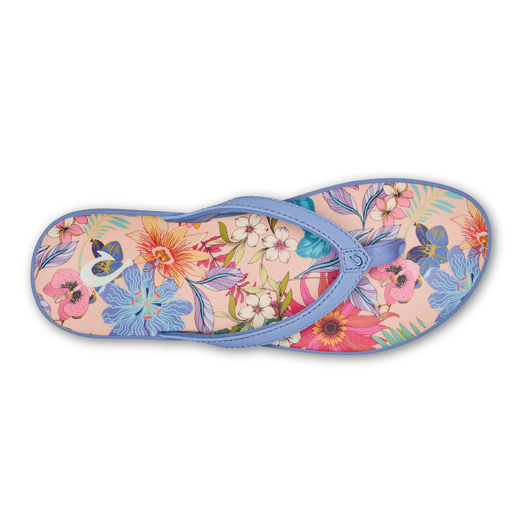 Puawe Women s Beach Sandals Cloud Blue Flower OluKai OluKai UK