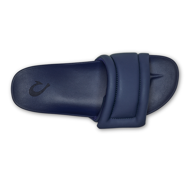 Womens navy blue slide sandals cheap