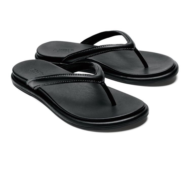 Tiare Women s Leather Beach Sandals Black OluKai OluKai UK