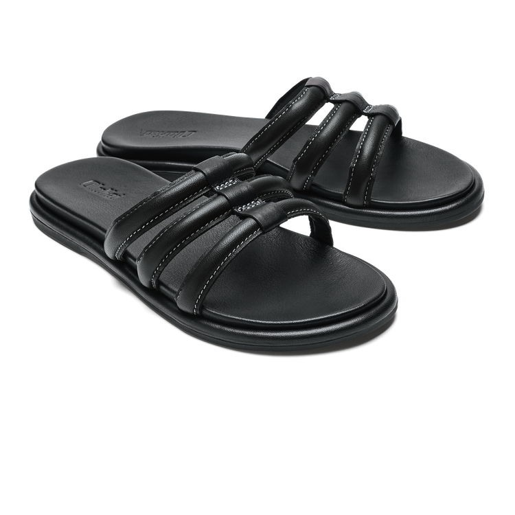 Tiare Slide Women s Leather Slide Sandals Black OluKai OluKai UK