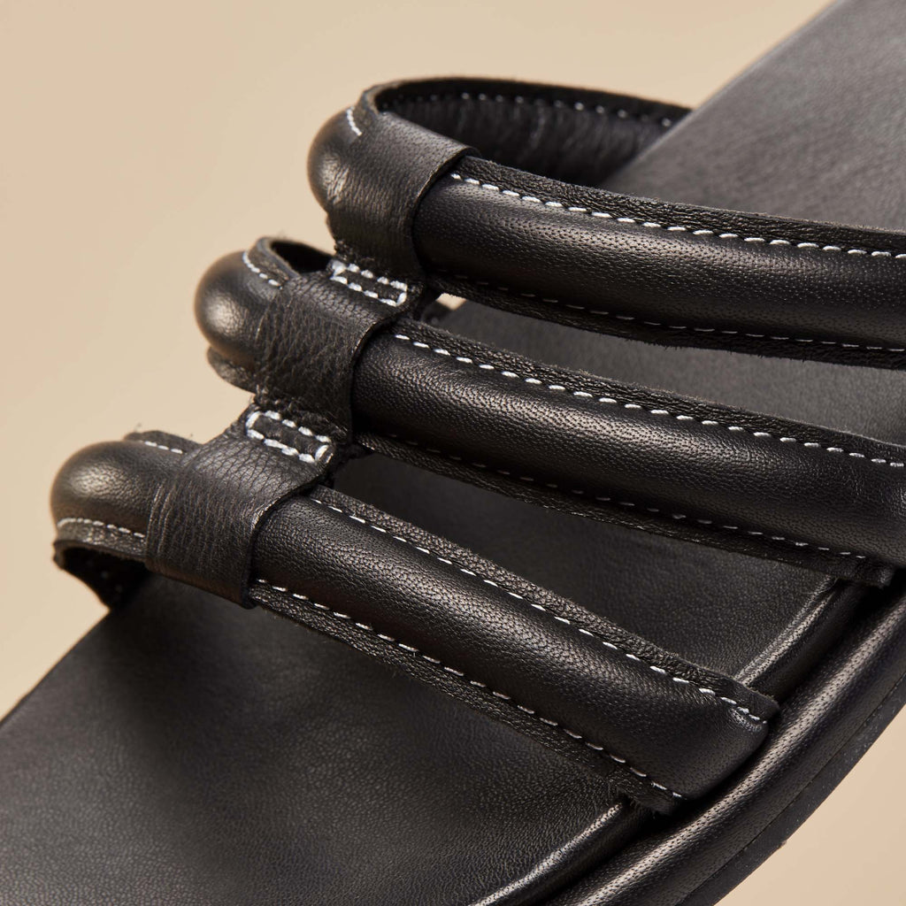 Tiare Slide Women’s Leather Slide Sandals - Black | OluKai | OluKai UK