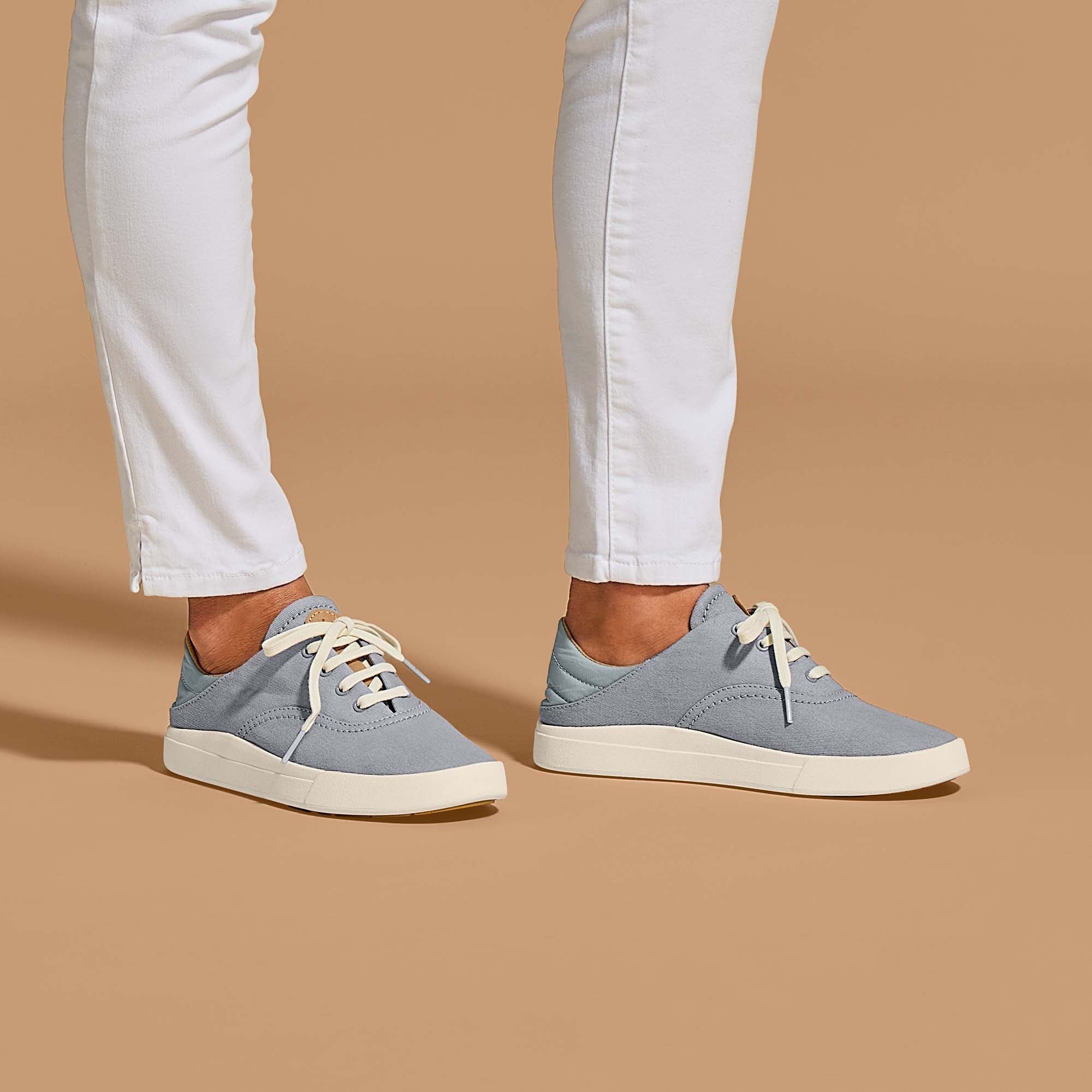 Womens grey canvas sneakers top